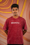 Maroon Optic Wash Oversized T-Shirt