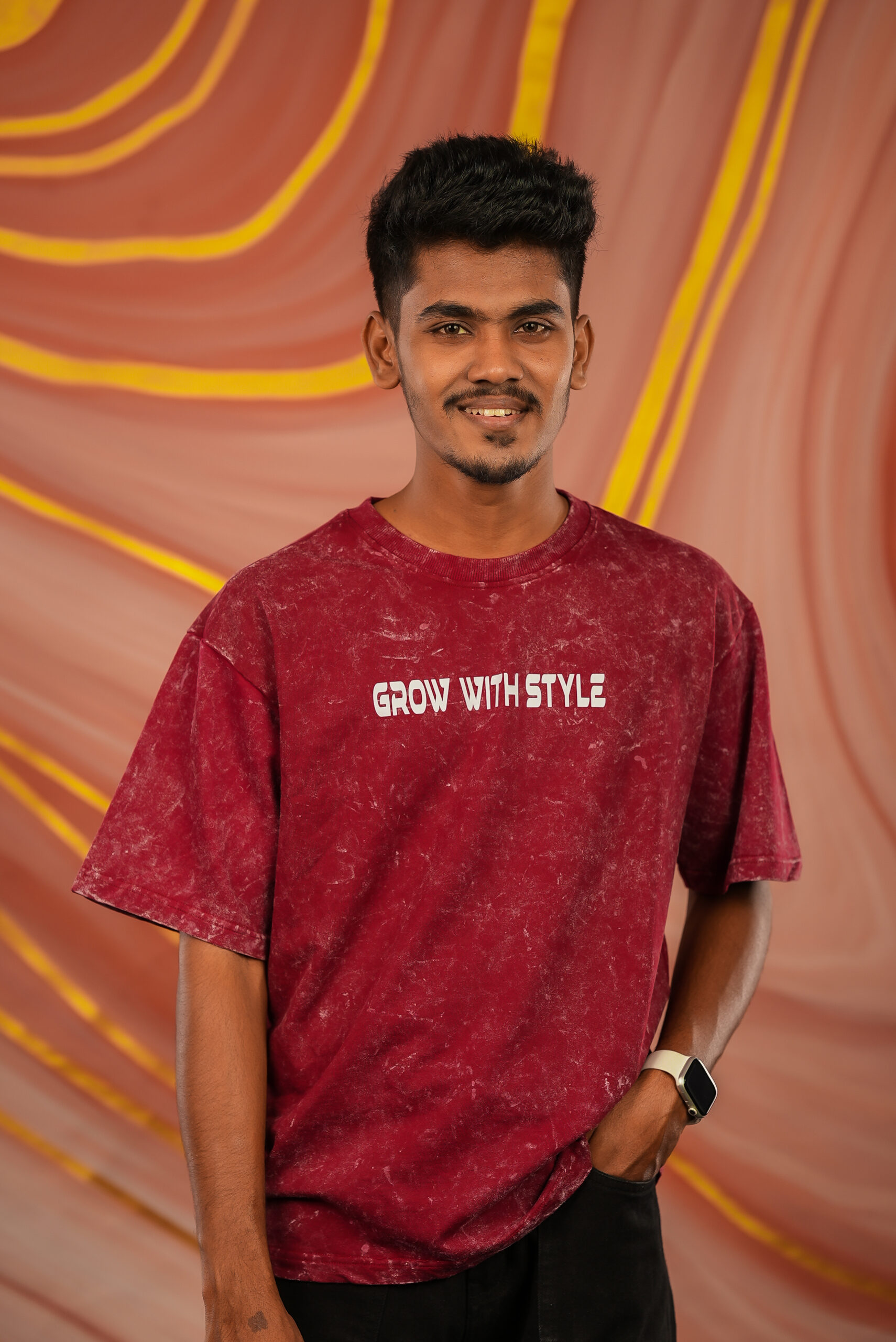 新品タグ付　L'Appartement Indian T-shirts Black Applique Printed Oversized T-shirt