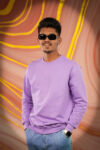 Purple Solid Sweatshirt