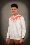 White Scream Blood Highdensity Print Sweatshirt
